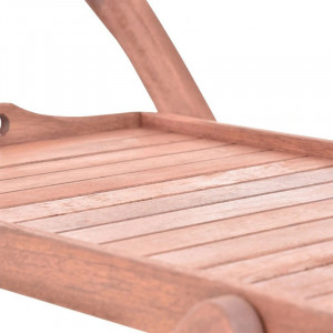 Carucior pentru servire HECHT Serving, fabricat din lemn tropical dur Meranti, 2 roti - Img 3