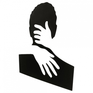 Decoratiune perete Krodesign Man Silhouette 2, lungime 48x41 cm, negru - Img 2