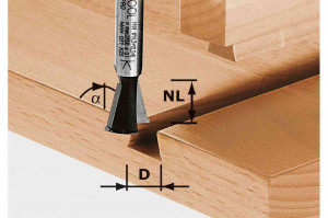 Freze coadă de rândunică HW S8 D14,3/13,5/15°, Festool - Img 1