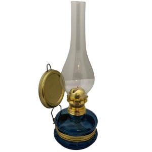 Lampa cu gaz lampant Vivatechnix Classic TR-1003A, rezervor sticla, oglinda metal, Albastru - Img 1