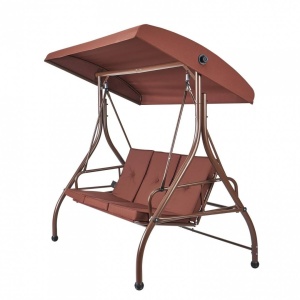 Leagan pentru gradina, 3 locuri, Rabatabil, Vivatechnix Maro, Otel, panza Oxford, 1850×1170×1770 mm, max 340 kg, Perne detasabile - Img 2