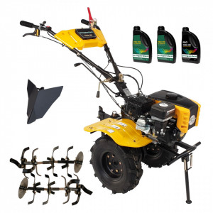 Pachet motocultor Campo 803, benzina, 7.5CP, 2+1 trepte, 2+1+1 freze, plug bilonat, ulei motor si transmisie incluse - Img 3