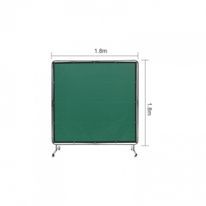 Perdea sudura impotriva scanteilor 180x180 cm, cadru otel, 4 roti blocabile, Verde - Img 2