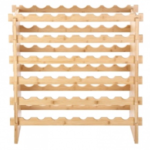 Raft pentru 48 de sticle de vin, Vivatechnix Modular, 765 x 775 x 250 mm, Lemn bambus - Img 3