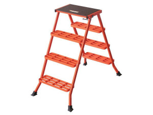 Scara dubla pliabila LESCABO din otel, 2 tronsoane H 70 cm - Img 1