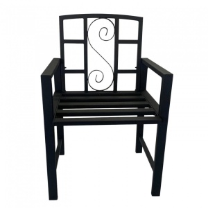 Scaun metalic pentru gradina Vivatechnix VMD-1047, dimensiuni 53x50x83 mm, negru - Img 4