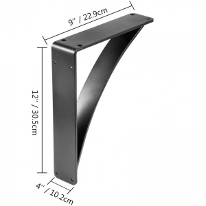 Set 2 suporturi pentru rafturi Vivatechnix 22.9x30.5x10.2 mm, capacitate 200 kg, Negru - Img 3