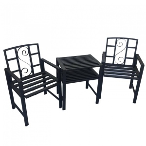 Set masa si 2 scaune pentru gradina Vivatechnix VMD-1046, metalice, 152x50x83cm - Img 1