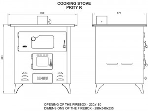 Soba de incalzire cu cuptor PRITY FR (1P50R), 14 kW - Img 3