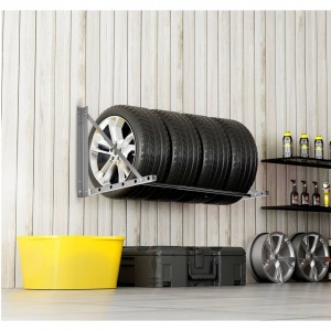 Suport de perete pliabil pentru 4 anvelope R14-R20 inch, Reglabil in latime 812-1219 mm, max 136 kg - Img 4