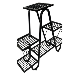 Suport pentru flori Vivatechnix VMD-1075, Negru, 81x22x77 cm, 5 polite - Img 4