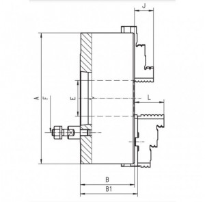 Universal pentru strung cu 3 bacuri reversibile TIP 3235, 315 mm, racord 6, Bison - Img 2