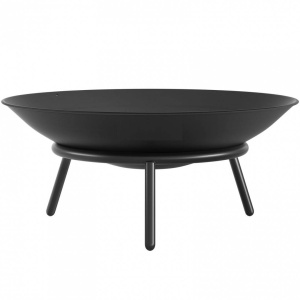Vatra foc pentru terasa, camping, Otel, Diametru 550 mm, Negru, Inaltime 24 cm - Img 1