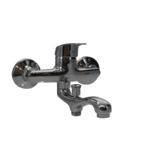Baterie pentru cada de dus cu pipa medie, Hydrotech, Cartus Ceramic 40mm, 500.000 de cicluri, Monocomanda, Crom lucios - Img 1