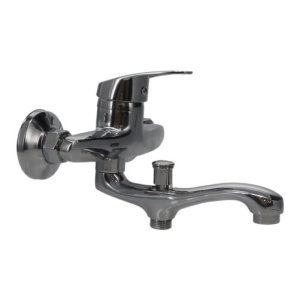 Baterie pentru cada de dus cu pipa medie, Hydrotech, Cartus Ceramic 40mm, 500.000 de cicluri, Monocomanda, Crom lucios - Img 2