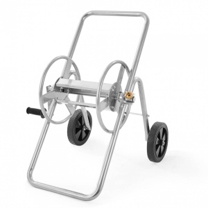 Carucior cu tambur pentru furtun, otel, Vivatechnix, maxim 53 m pentru diametru de 5/8 inch, 2 roti - Img 1