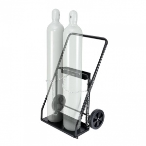 Carucior transport 2 butelii pentru sudura, 2 x roti, max 200 kg, 500 x 720 x 1120 mm, otel - Img 1