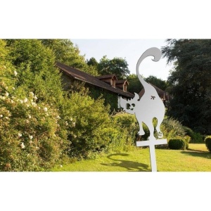 Decoratiune gradina / ghiveci Krodesign Back Cat KRO-1140, metal, inaltime 61 cm - Img 2