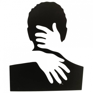 Decoratiune perete Krodesign Man Silhouette 2, lungime 48x41 cm, negru - Img 1