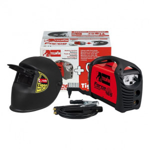 Invertor sudura MMA Telwin FORCE165ACXM_N, 150 A, electrozi 1.6-4 mm, masca TIGER, cu accesorii - Img 1