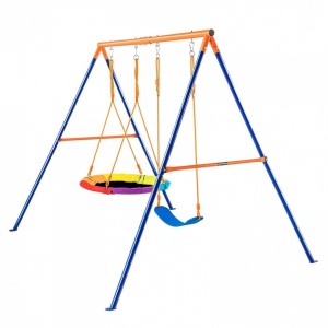 Leagan pentru copii, cadru otel A, max 200 kg, demontabil si portabil, 1800H x 2160 x 1850 mm - Img 3