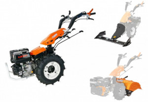 O'Mac Pachet motocultivator OMAC MV 9000, 4 timpi, 270 CC, 6.6 kW, 9 CP + roti cauciuc 5.00 x 10, freza 65 CM + sistem si masa (UMV90P19B4TOM/0091) - Img 1