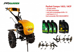 Pachet motocultor Campo 1853, benzina, EURO5, 18CP, 2+1 trepte, ulei motor si transmisie incluse - Img 2