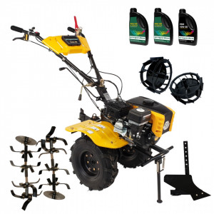 Pachet motocultor Campo 803, benzina, 7.5CP, 2+1 trepte, 2+1+1 freze, plug bilonat, accesorii PS1, ulei motor si transmisie incluse - Img 1