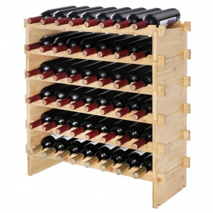 Raft pentru 48 de sticle de vin, Vivatechnix Modular, 765 x 775 x 250 mm, Lemn bambus - Img 1