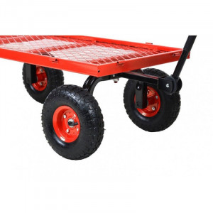 Remorca carucior pentru Tractorasele de gradina Hecht 52184 capacitate incarcare 300 kg cu maner - Img 5