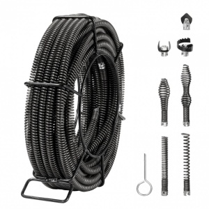 Sarpe pentru desfundat scurgeri, pentru tevi cu diametrul 20-100 mm, Lungime 20 m, 7 capete de strapungere - Img 1