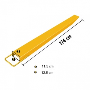 Set 2 extensii pentru furci stivuitor, Lungime totala 182 cm, Latime interioara 11.5 cm, Capacitate 2 Tone - Img 4