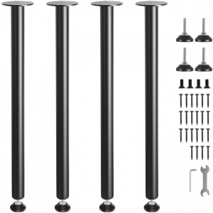 Set 4 picioare de masa Vivatechnix Otel, inaltime 762 mm, capacitate max 544 kg, Negru mat - Img 4