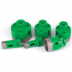 Set 6 carote diamantate pentru gresie, marmura, 20-68 mm, prindere M14, umed sau uscat, cutie depozitare - Img 4