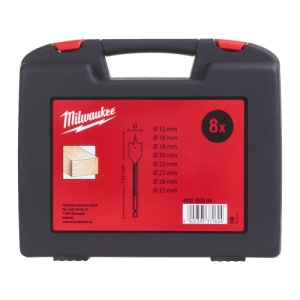 Set de burghie plate cu prindere 1/4Hex - 8buc, MILWAUKEE® - Img 1