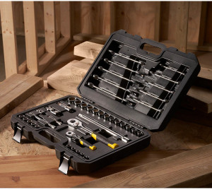 Set tubulare 1/4"+1/2"+ chei - 41 piese, Stanley - Img 2