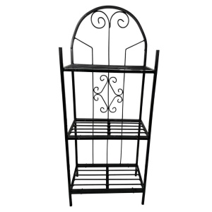 Suport pentru flori Vivatechnix VMD-1073, Negru, 50x30x125 cm, 3 polite, demontabil - Img 1