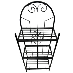 Suport pentru flori Vivatechnix VMD-1073, Negru, 50x30x125 cm, 3 polite, demontabil - Img 4