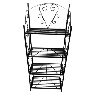 Suport pentru flori Vivatechnix VMD-1076 Negru, 60x30x155 cm,4 polite, demontabil - Img 2