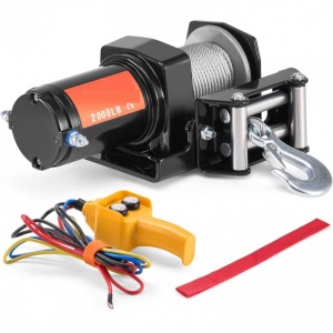 Troliu electric 12V, capacitate 907 kg, Lungime cablu 12 m, Telecomanda cu fir, IP55, pentru barci, ATV, Remorci - Img 1