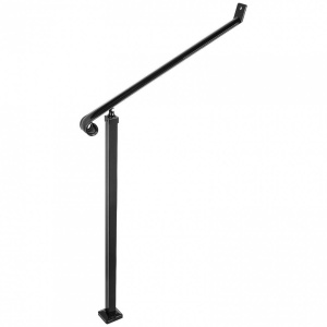 Balustrada fier forjat, 2-3 trepte Vivatechnix Negru Mat, Inaltime 159.6 cm, lungime 76.5 cm, pozitii reglabile - Img 1