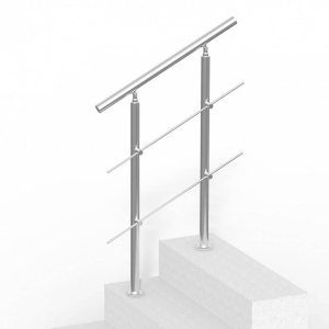 Balustrada inox, 1-2 trepte Vivatechnix, 800 x 104 x 1060 mm, Unghi reglabil 0° - 45°, accesorii prindere - Img 3