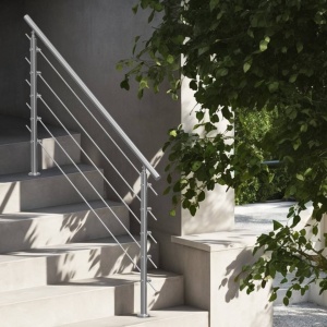 Balustrada inox, 4-5 trepte Vivatechnix, 1500 x 104 x 1060 mm, Unghi reglabil 0° - 45°, accesorii prindere - Img 4