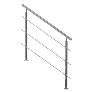 Balustrada inox, 4-5 trepte Vivatechnix, Inaltime 1060mm, lungime 1200mm, pozitii reglabile, 3 bare transversale - Img 1