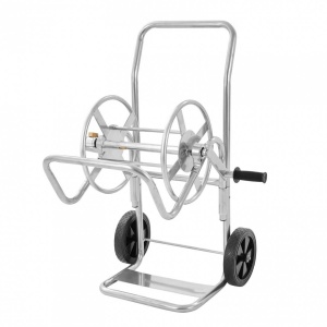 Carucior cu tambur pentru furtun, otel, Vivatechnix, maxim 61 m pentru diametru de 5/8 inch - Img 1
