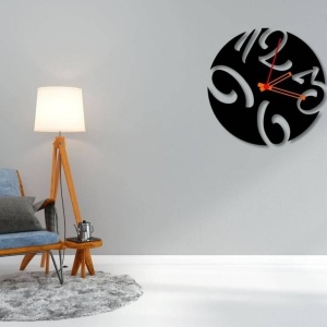 Ceas de perete metalic Krodesign KRO-1095, diametru 50 cm, negru - Img 3