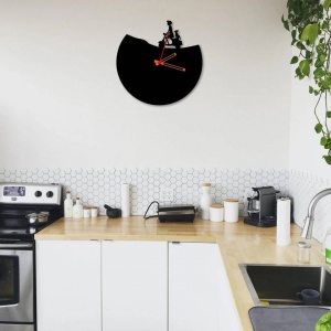 Ceas de perete metalic Krodesign Vespa, diametru 50 cm, negru - Img 2