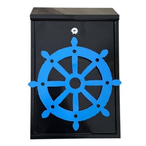 Cutie postala Vivatechnix Timona KRO-1233, otel, 400x250x100mm, Negru/Albastru, 2 chei - Img 1