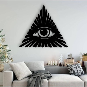 Decoratiune metalica de perete Krodesign KRO-1060, Eye, 60 cm, grosime 1.5 mm - Img 3