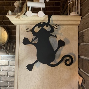 Decoratiune perete Krodesign Scared Cat, negru, 35 cm - Img 2